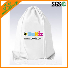 Eco-friendly cotton drawstring backpack with custom logo